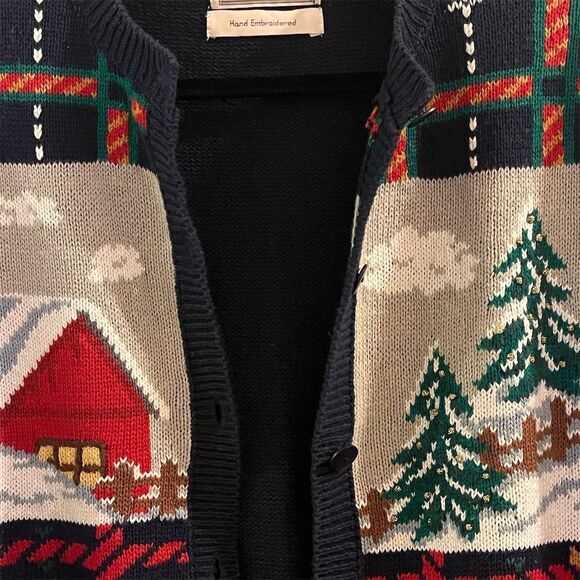 Ashley Design Women's M Cardigan Sweater Hand Embroidered Vintage Cottagecore - Picture 8 of 13